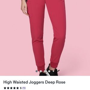 Medium high waisted joggers deep rose